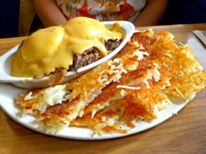 Eggs Benedict at Voula's Offshore Cafe